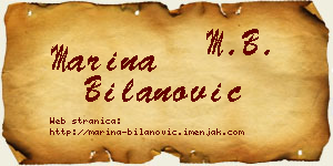 Marina Bilanović vizit kartica